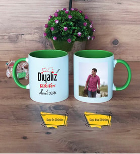 Diyaliz Teknikeri Kupa Bardak Yeşil Fotoğraflı Diyaliz Teknikerine Hediye