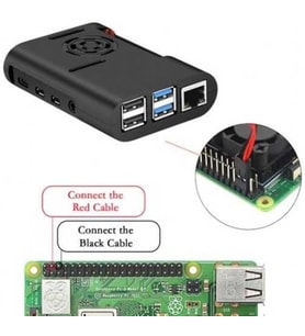 Raspberry Pi 4 Fan Case-Siyah