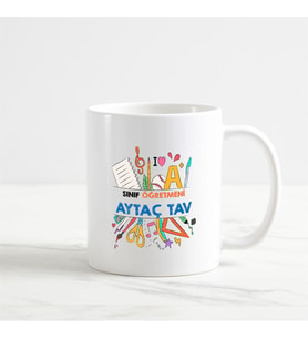 Sınıf Öğretmeni Kupa Bardak (8. Tasarım) (Beyaz)