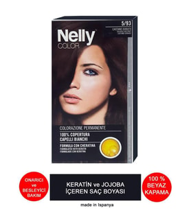 Nelly Jojoba ve Keratinli Saç Boyası 5.93 Altın Kestane