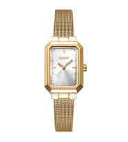 DKNY DK1L076M0135 ALTIN KAPLAMA HASIR KORDON DİKDÖRTGEN KADIN KOL SAATİ
