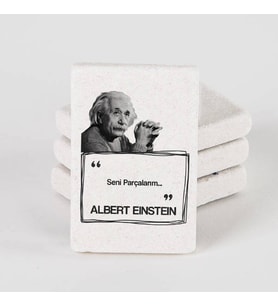 Albert Einstein Esprili Taş Buzdolabı Magneti