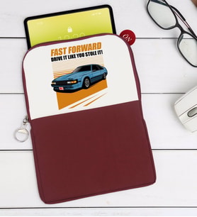 BK Gift Fast Forward Tasarımlı Taşınabilir Koruyucu Tablet Kılıfı & Organizer Çanta - Bordo-1