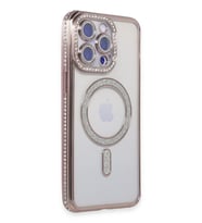 Pilelistore   iPhone 15 Pro Max Kılıf Joke Simli Magneticsafe Kılıf - Pembe