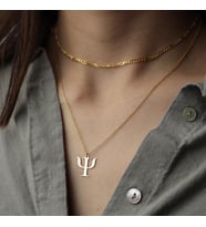 Kişiye Özel Yunan Harf Kolye 925K Gümüş (Gold)