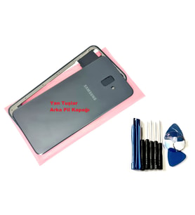 Tkgz Samsung Galaxy J6 Plus KASA Arka Pil Batarya Kapağı (TAMİR SETİ) SİYAH