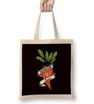 Veganism Is Love Vegan Vegetarian Vegetarianism Veggie Food Bez Çanta Uzun Saplı