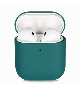 Apple Airpods Kılıf Kadife Ultra Esnek İnce Camera Protected Velvet Case (Koyu Yeşil)