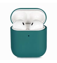 Apple Airpods Kılıf Kadife Ultra Esnek İnce Camera Protected Velvet Case (Koyu Yeşil)