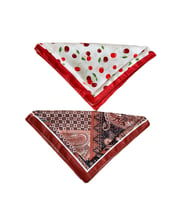 2 Li Saten Bandana Seti Saten Fular Saten Çanta Aksesuarı Özel Desen Bandana 45X50 Cm