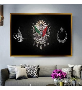 Altın Çerçeveli dekoratif tablo l757 (Gold)