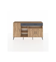 Arges Konsol 5 Raflı 2 Çekmeceli 3 Kapaklı 176x30x99 Çam-Çam/Antrasit