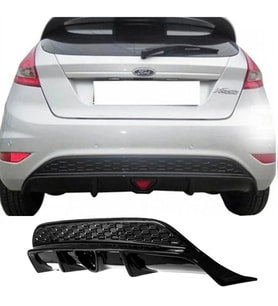 Ford Fiesta Mk6 Çakarlı Difüzör Difizör Plastik Parlak Siyah 2008-2017 Arka-bodykit-ek-karlık