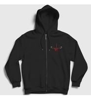 Presmono Unisex Siyah Logo Oyun Quake 3 III Fermuarlı Kapüşonlu Sweatshirt 511417tt