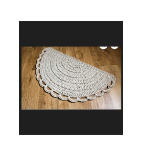 (90X45) %100 El Örgüsü Balkon/ Kapı Önü Yarım Ay Paspas (STD)