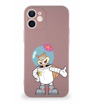 Apple iPhone 12 Mini Soft Premier Kapak Sandy Tasarımlı Silikon Kılıf - Pudra (Şeffaf)