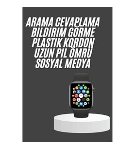 Mey İthalat® Akıllı Saat Çok Fonksiyonlu Uyku Takibi Adımsayar Nabız Ölçer Arama Cevaplayan