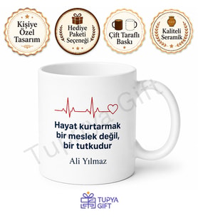 Acil Tıp Doktoru Hediyesi Kişiye Özel Baskılı Kupa Bardak Hediyelik