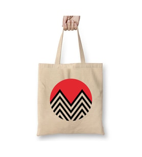 Black Lodge Twin Peaks Beyaz Bez Çanta Uzun Saplı Alışveriş Çantası Plaj Çantası
