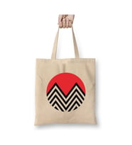 Black Lodge Twin Peaks Beyaz Bez Çanta Uzun Saplı Alışveriş Çantası Plaj Çantası
