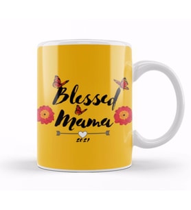 Blessed Mama Funny Mother Blessed Mama   Mom Life Summer Mommy 2021 Kupa Bardak Porselen