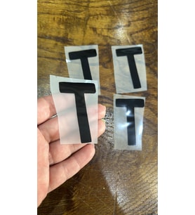 4 ADET ÜTÜ İLE YAPIŞAN T HARFİ TRANSFER BASKI ARMA 6X4 CM