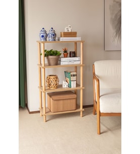 Concept 3 Raflı Organizer Balkon Banyo Kitaplık Mutfak Dolabı Ofis Düzenleyici Ahşap Nature