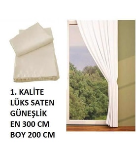 KREM RENK SATEN GÜNEŞLİK 1. KALİTE 3*2