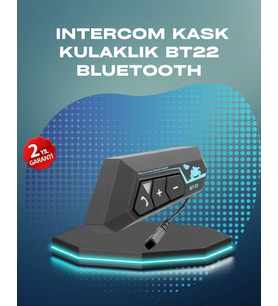 Bt22 Kask Bluetooth Kulaklık Su Geçirmez Motosiklet İletişim Sistemi