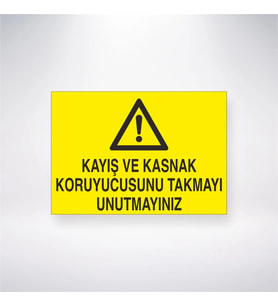 Kayış Ve Kasnak Koruyucusu Takmayı Unutmayınız 21x28 Arkası Yapışkanlı Levha