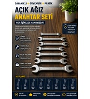 Kombine Açık Ağız Anahtar Seti 8 Parça Çok Amaçlı Kullanım