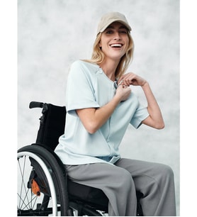 LCW Limitless Mavi Kolay Giyilebilir Önden Çıtçıtlı Kadın Tişört