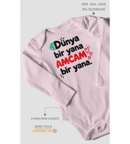 Dünya bir yana, amcam bir yana Uzun Kollu Çıtçıtlı Bebek Body