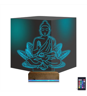 Luvivia Lotus Çiçeği Yoga 3D Lamba - Masa Gece Lambası