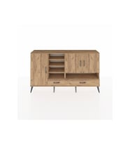 Arges Konsol 8 Raflı 2 Çekmeceli 3 Kapaklı 176x30x99 Çam-Çam