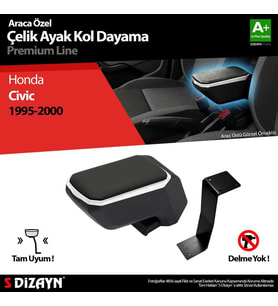 Honda Civic Uyumlu Kol Dayama Kolçak Çelik Ayaklı ABS Gri 1995-2000 A+Kalite Parça