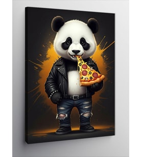 Kanvas Tablo Pizza Yiyen Panda