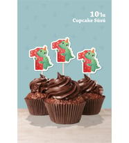 Baby Dinozor Temalı 1 Yaşında Cupcake Süsü '10lu