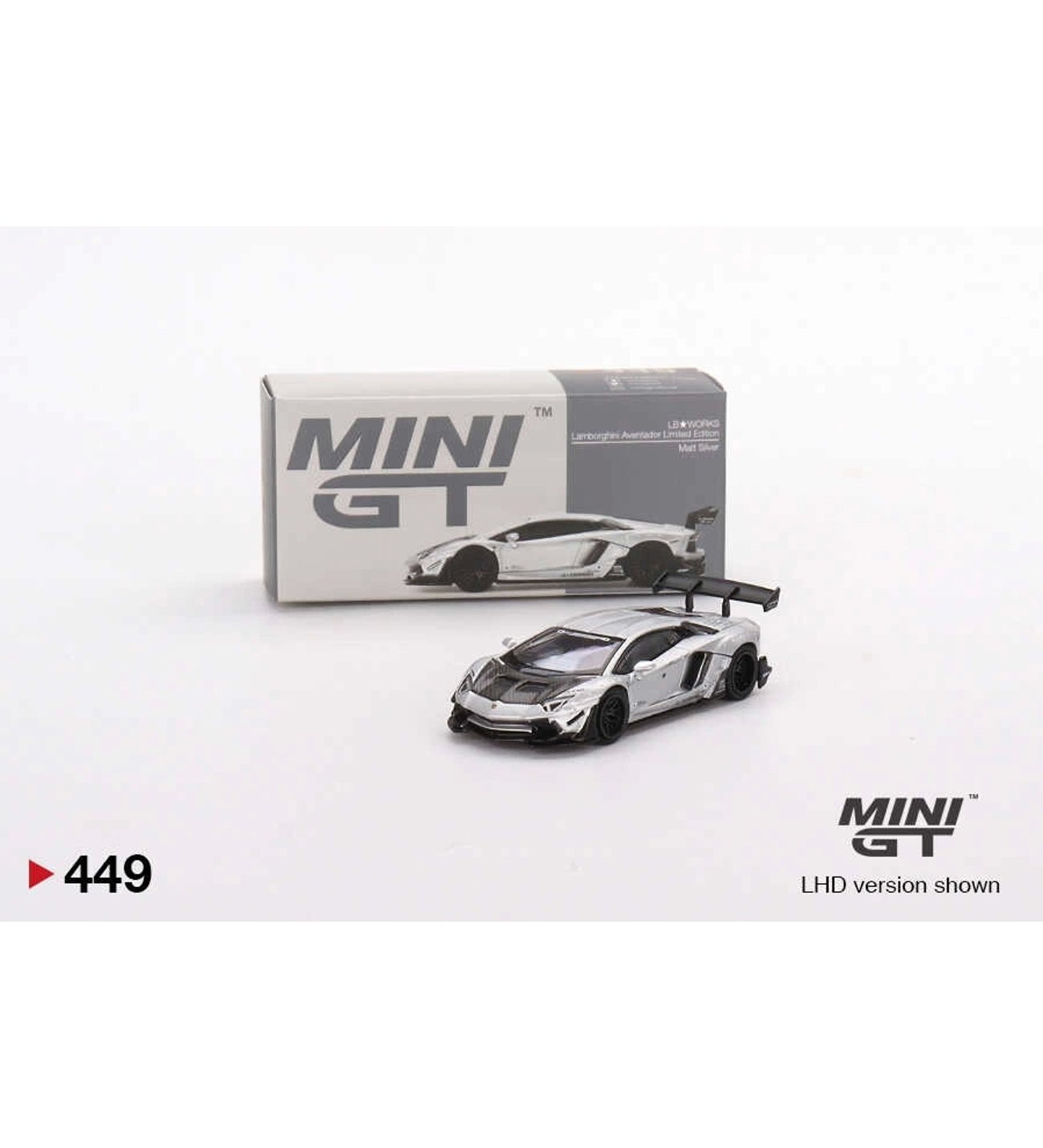 Mini GT LB?WORKS Lamborghini Aventador Limited Edition Matt Silver