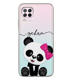 Huawei Tokalı Panda Tasarımlı Şeffaf Telefon Kılıfı