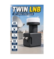 Twin LNB Çift Çıkışlı Uydu Anten Başlığı – Ku Band 4K Ultra HD 0.1 dB