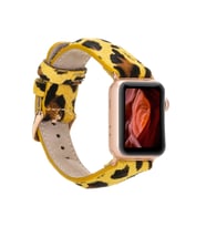 Apple Watch Uyumlu Deri Kordon 42-44-45mm LEO61 (Leopar)