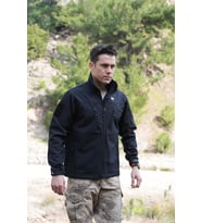 Softshell Mont Siyah, 7 Cepli Rüzgar Geçirmez Softshell Mont, Outdoor Siyah Mont