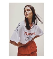 Defacto Oversize Türkiye Baskılı Beyaz Kadın T-Shirt I1982AX/WT34