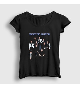 Presmono Kadın Siyah Poster K-Pop Nct 127 T-Shirt 275943tt