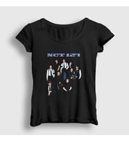 Presmono Kadın Siyah Poster K-Pop Nct 127 T-Shirt 275943tt