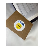 Aferin Yazılı Sevimli Sticker Mat Etiket 4 Cm (100 Adet)