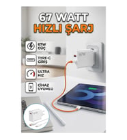 Xiaomi Black Shark Uyumlu 67W Type-C Turbo Hızlı Şarj Adaptörü Çift Çıkışlı QC 5.0 Destekli