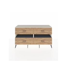 Hyperion Konsol 2 Raflı 4 Çekmeceli  176x44x99 Aytaşı-Antrasit/Çam