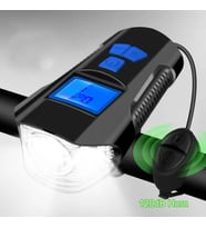 Monozone Bisiklet Hız Göstergesi Km Sayaç Fener Korna LCD Ekran Ön Far Lamba Su Geçirmez 3in1 Gidon